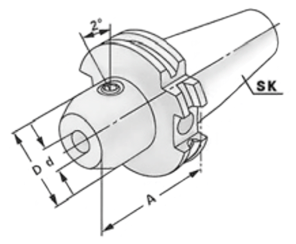 Оправка SK 50/8 DIN69871 для концевых фрез DIN 1835-E (Whistle Notch)