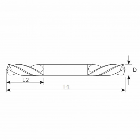 Сверло двухстороннее по металлу Ruko 4,2x55мм DIN1897 HSS-G h8 3xD 130° 252042
