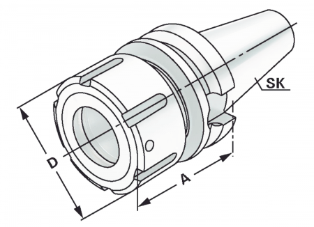 Патрон цанговый BT30 MAS 403 OZ16 2-16 по DIN 6388 (ISO 10897)