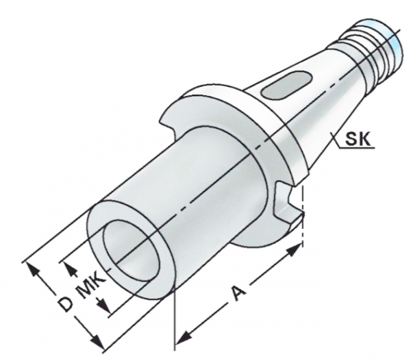 Втулка переходная SK40/КМ4 A=95 на конус Морзе с лапкой DIN 6383