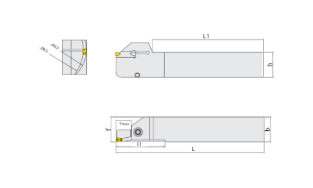 Державка MGFHR320-62/120-T15 осевая для торцевого точения канавок