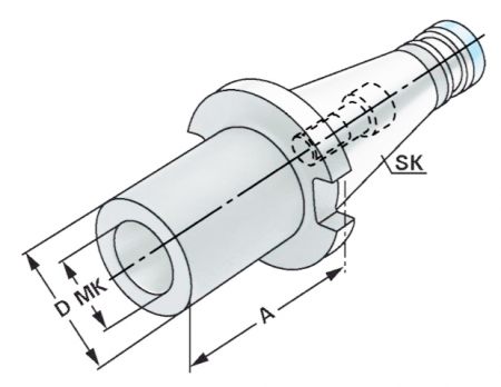 Втулка переходная SK40/КМ4 A=95 на конус Морзе с резьбой DIN 6364