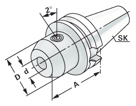Оправка BT50/12 MAS 403 BT для концевых фрез DIN 1835-E (Whistle Notch)