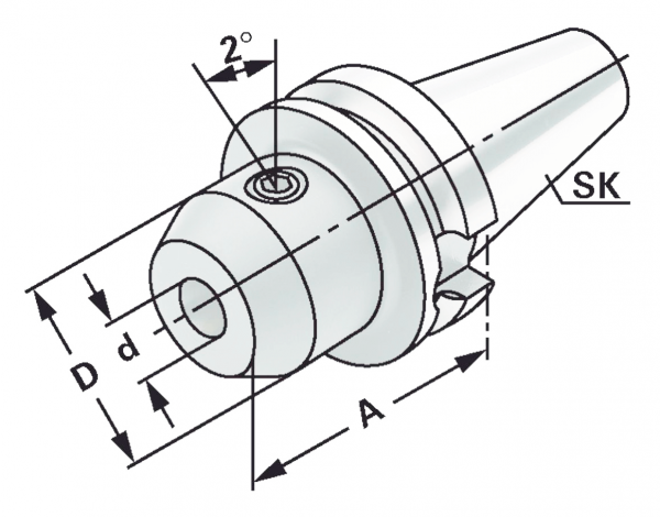 Оправка BT50/25 MAS 403 BT для концевых фрез DIN 1835-E (Whistle Notch)