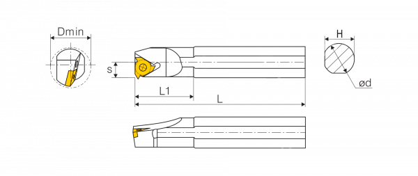 Державка резьбонарезная SNR0040T22 для внутреннего точения