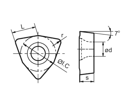 Пластина сменная WCMX040208N твердосплавная для корпусных сверл