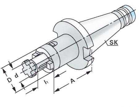 Оправка SK30/27 DIN2080 для насадных торцевых фрез по DIN 6358