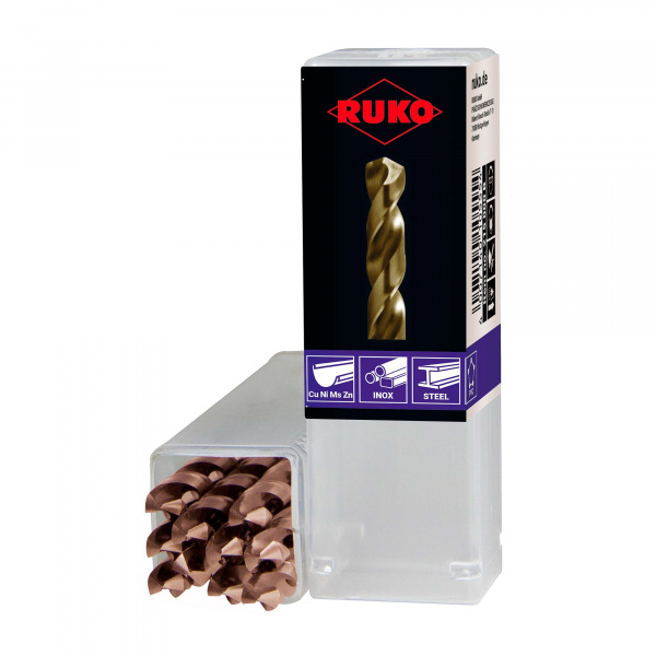 Сверло по металлу Ruko 6,5x101/63мм DIN338 HSSE-Co5 VA h8 5xD 130° 215065